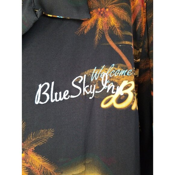 Blue Sky Inn Men's Short Sleeve Button Up Shirt Made in Italy 100% Viscose - Picture 4 of 9